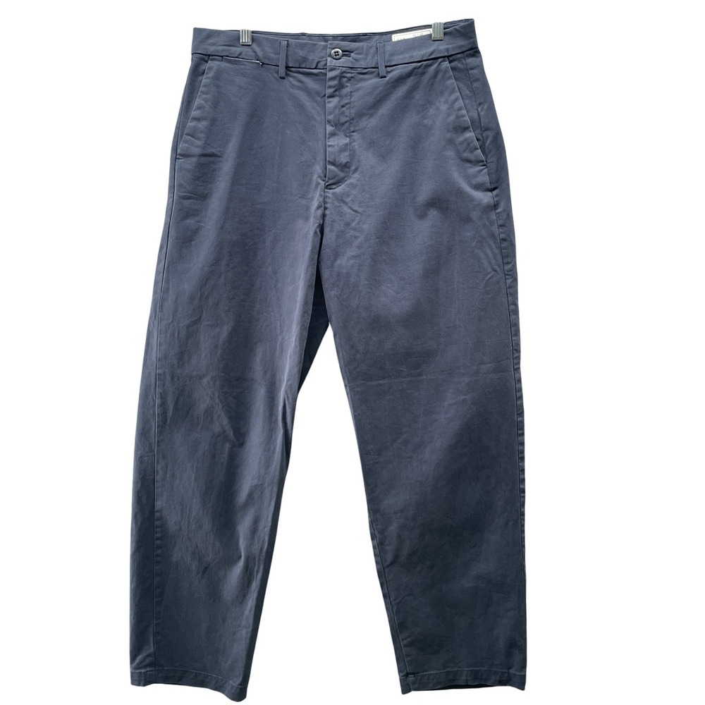 Gap Baggy Fit Chino Pants Mens 32x32 (32x30) Navy Blue Khaki Relaxed Stretch